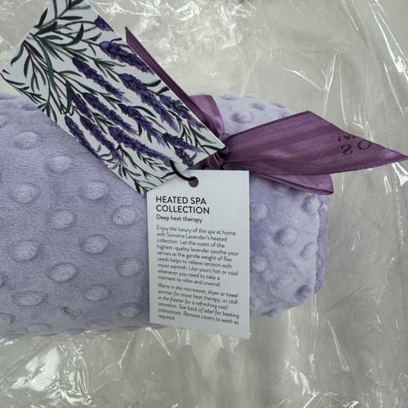 Sonoma Lavender Spa Bolster Neck Roll in Classic Lilac Dots Purple Heatable NEW - Picture 9 of 16